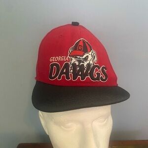 New Era Red and Black Vintage Georgia Dawgs Hat. 6 5/8  53 Cm
